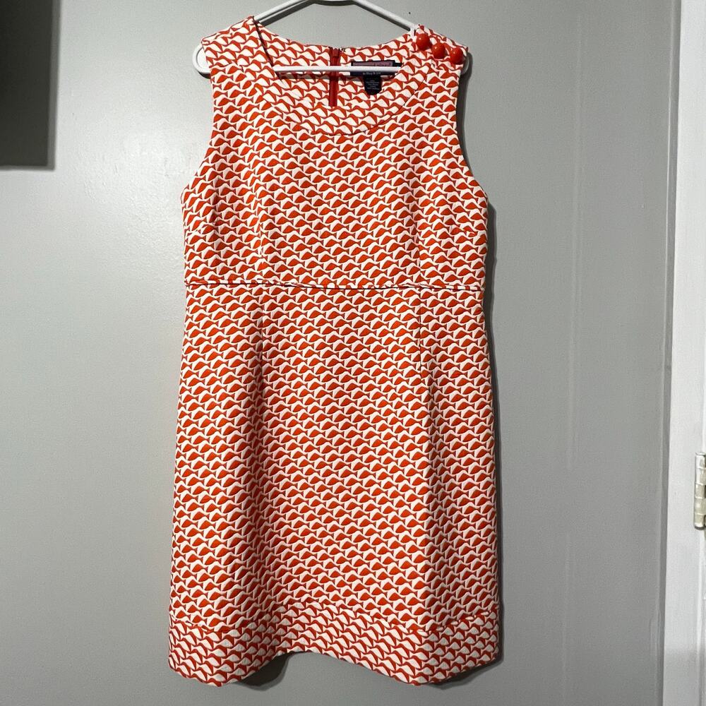 Vineyard Vines Orange and White Patterned Dress